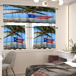 Rideaux courts personnalisés pour cuisine, 3 pièces, avec logo du drapeau de Porto <span class=keywords><strong>Rico</strong></span>, pour chambre et salon - Product Image 2