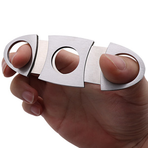 Stainless Steel Cigar Cutter Double Blade Bar Shape Mini Portable Metal Cigar Accessory - Product Image 1