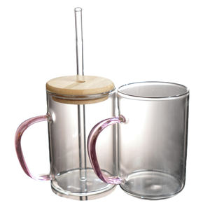 Stylish Artistic Design High Borosilicate Glass Mug Colorful Business <b>Gift</b> Idea - Product Image 3