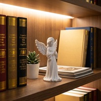 Statue d'ange priant imprimée en 3D, figurine de chérubin gardien, décoration pour la maison et le bureau, cadeau commémoratif, sculpture religieuse, ornement