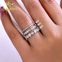 Bague d'éternité en diamant de laboratoire, plaqué or 14K rhodié, bague de mariage de luxe, sertie clos, 2mm 3mm 4mm, pour femmes et hommes