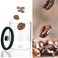 Pot de conservation alimentaire en verre borosilicate avec couvercle hermétique, boîte en verre transparente sous vide pour grains de café, thé, vente en gros