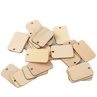 Pièces de bois rectangulaires en vogue pour la création de pendentifs DIY, marque-pages vierges, étiquettes suspendues universelles