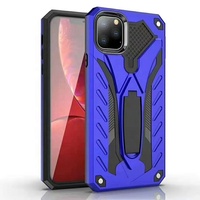 Leadingplus 2 en 1 TPU PC Couverture Arrière Mobile Téléphone avec Porte-Bague Béquille pour iPhone 11 12 X pour Samsung S11