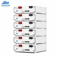 Système de batterie solaire LiFePO4 pour toute la maison, 5,12 kWh, 51,2 V, 100 Ah, empilable, BMS, sortie AC, hors réseau/hybride