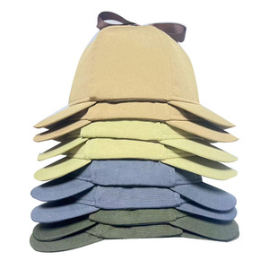 Sombrero de portador de doble ala Dairui para adultos y niños minimalista Color sólido básico ligero ciervo caza Detective sombrero - Product Image 3