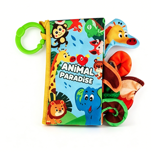 Libro Sensorial de Tela con Forma de Animal para Bebés, Libro de Actividades para el Aprendizaje Temprano, Entrenamiento Cognitivo para Niños Pequeños y Preescolares, en Caja con Ventana - Product Image 1