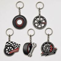 Porte-clés personnalisés en gros en forme de pneu, avec logo de marque, pour clubs automobiles, souvenirs de course automobile et véhicules
