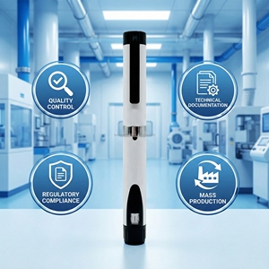 OEM White 60U V1 Metal Insulin Pen with 3ml Cartridge Reliable Dose Control for Diabetes Therapy <b>Glass</b> <b>Packaging</b> - Product Image 3