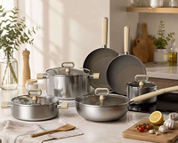 Casserole en acier inoxydable triple couche avec revêtement en titane certifié LFGB Allemagne, compatible induction, pour soupes et fritures, fabrication sur mesure