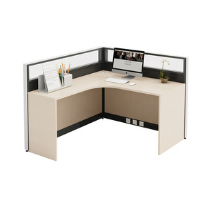 Panel Separador de <span class=keywords><strong>Escritorio</strong></span> de Diseño Moderno, de Aleación de Aluminio y Madera, con Porta Tarjetas, <span class=keywords><strong>para</strong></span> Oficina, Escuela, Hospital - Product Image 1