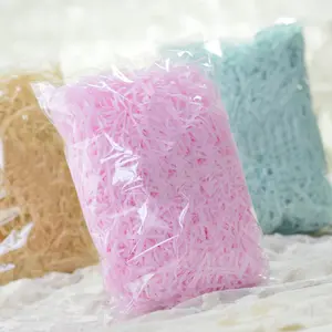 Wholesale factory price pink shredded paper 50G gift box filler crinkle cut filling paper
