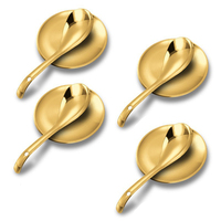Cuillère à riz, spatule, louche à soupe en acier inoxydable doré, antiadhésive, écologique, moderne, de luxe, pour fêtes
