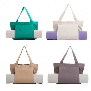 Bolsa de compras de lona para yoga al aire libre, venta caliente de fábrica BSCI, bolsa de compras personalizada de un solo hombro para almacenamiento de esterilla de yoga y gimnasio - Product Image 6