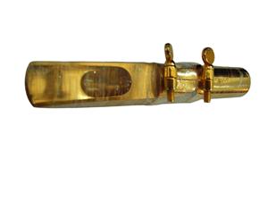 <span class=keywords><strong>Boquilla</strong></span> para Saxofón Barítono en Mi Bemol, Chapada en Oro, Marca Eastern Music, Modelo W2, con Tapa y Abrazadera, Repuesto para Saxofón - Product Image 6