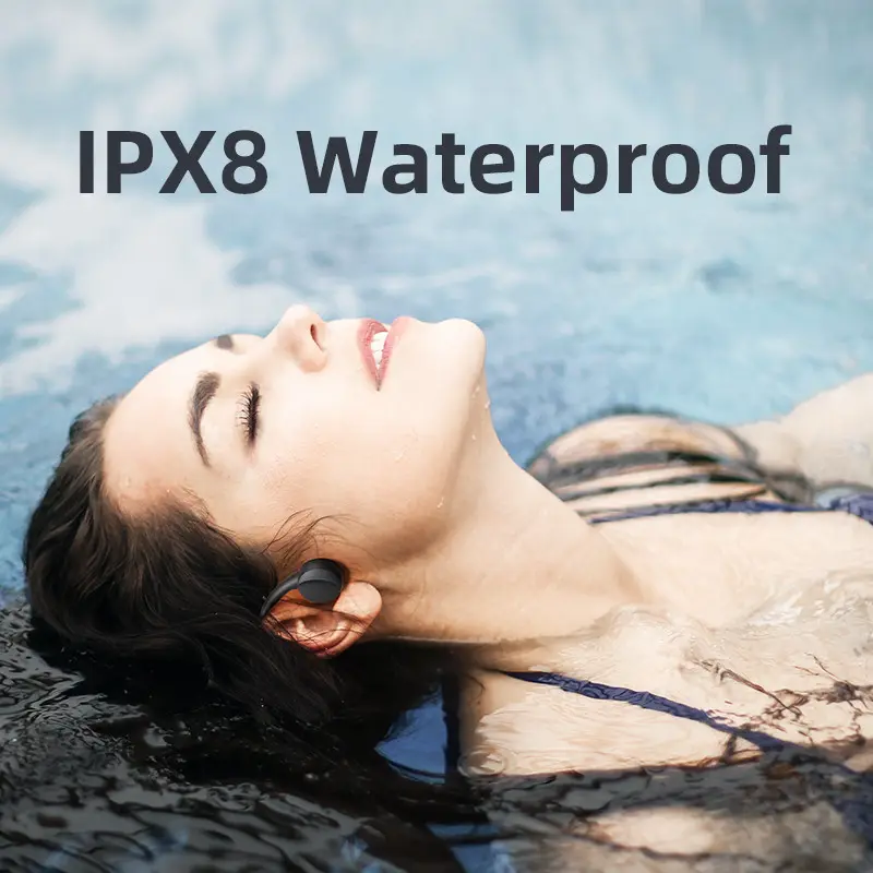 Customize Swimming IPX8 Waterproof Bone Conduction Headphone Headsets Wireless Bluetooth Earphone 32GB Memory Mp3