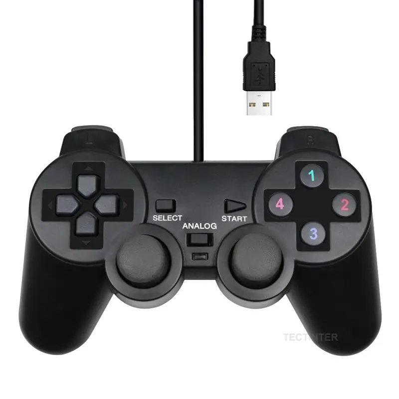PCコンピューター用の新しい有線ゲームパッドUSBコントローラーゲーミングジョイパッドジョイスティックコントロールラップトップゲーマーブラックゲームコンソールPCアクセサリー