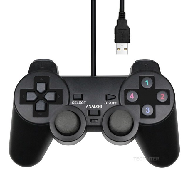 USB Game Controller Joystick for PC Wired Gamepad with Dual Vibration Compatible with Windows 11/10/8/7/XP, Plug and Play