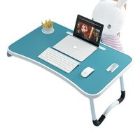 Bureau d'ordinateur portable multifonctionnel avec pieds en métal, tiroir et support pour téléphone, petite table de lit simple, table pliante pour dortoir