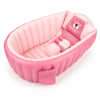 Baignoire gonflable pour bébé Bear avec parois verticales à colonnes d'air et support intégré en PVC de 0,3 mm pour conception de personnage personnalisée