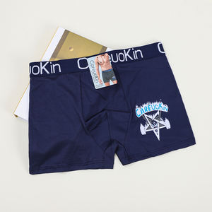 2025 Vendita all'Ingrosso di Mutande Assortite Casuali in <span class=keywords><strong>Microfibra</strong></span> Sportiva, <span class=keywords><strong>Boxer</strong></span> Stampati da <span class=keywords><strong>Uomo</strong></span> Traspiranti in Stile Seta di Latte - Product Image 4