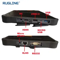RUGLINE Tablette industrielle Win 10 de 10 pouces GPS d'extérieur avec station d'accueil RS232 Tablette robuste IP65