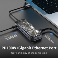 Stasiun Pengisian Daya Cepat 10 in 1 PD 100W dari Produsen, Hub USB Tipe C Kecepatan Tinggi, Hub Multi Port dengan VGA, RJ45, SD, dan TF