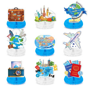 FW075 thème de <span class=keywords><strong>voyage</strong></span> mondial pièce maîtresse en nid d'abeille Globe valise Globe terrestre nid d'abeille pour les décorations de <span class=keywords><strong>Table</strong></span> de fête de <span class=keywords><strong>voyage</strong></span> - Product Image 1