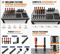 Nouvelles tables de travail modulaires 3D D16 & D28 pour soudage, avec trous de 16 mm/28 mm et grille de 50/100 mm, en fonte nitrurée/acier au carbone, pour travaux légers/lourds