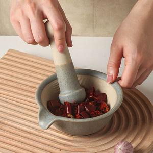 Set di Mortaio e Pestello in Ceramica Facile da Pulire, Multifunzionale per Pasta di Riso, Resistente, per <span class=keywords><strong>Ristorante</strong></span> - Product Image 1
