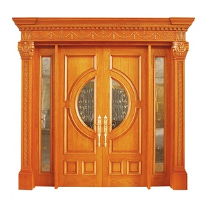 Grande porte extérieure en <span class=keywords><strong>bois</strong></span> massif de chêne massif, modèle de luxe, Double, Design pour porte d'entrée - Product Image 1