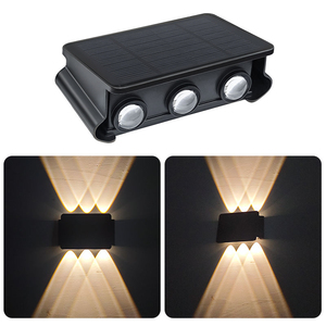 ไฟพลังงานแสงอาทิตย์กลางแจ้ง IP65 กันน้ำ 5LED ไฟติดผนังแบบโซลาร์ แสงวอร์มไลท์ สำหรับสวน ลานบ้าน ผนังภายนอก รั้ว - Product Image 4