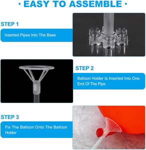 베이스 풍선 스탠드 키트와 70cm 풍선 스틱 테이블 장식 생일 결혼식 파티를위한 플라스틱 풍선 센터 피스 스탠드 - Product Image 4