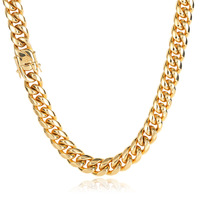 Collier Hip Hop en Acier Inoxydable avec Fermoir Dragon, Chaîne Cubaine Ronde Polie, Acier Titane pour Hommes, Vente en Gros, Personnalisable en Usine