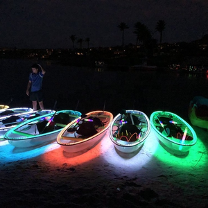 Kayak transparent en cristal WOLANG, canoë à fond transparent en PC avec lumières LED pour les excursions touristiques en station, 2 personnes, 3m - Product Image 4