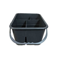 O-Cleaning Panier de rangement portable à 4 compartiments en plastique avec poignée, organisateur d'outils de nettoyage