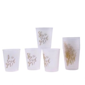Gobelets incassables personnalisés en plastique rigide pour les invités de mariage, idéaux pour les souvenirs de fête de fiançailles - Product Image 6