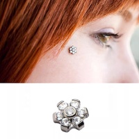 Bijou corporel en titane G23 avec sertissage en forme de fleur, ancre dermique - Cadeau tendance pour mariage, fiançailles, fête