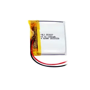 853837 3.7V 1250mAh li polymer battery with pcb