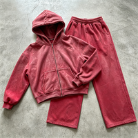 Sweat à capuche zippé vintage en molleton français Spandex/Coton, brodé, personnalisable, haute qualité, délavé à l'acide, pour homme – Prix usine