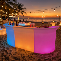 Tables de bar en plastique avec éclairage LED moderne, meubles rechargeables pour hôtels, centres commerciaux, élégantes, pour bars à cocktails, cafés, design de comptoir de bar