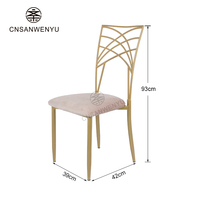 Chaise de réception de mariage en fer doré empilable de luxe pour banquets et événements, modèle Chameleon