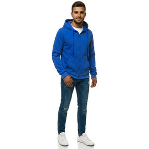 Durable 100% Cotton Men's Custom Full <b>Zip</b> Hoodie Comfortable Sportswear with Zipper Front Logo Casual Full <b>Hooded</b> Sweatshirt - Product Image 1