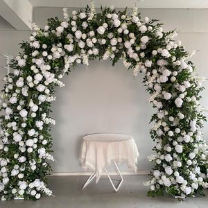 D-UFA033 Wholesale white real touch flower arch backdrop flower arch artificial flowers arch wedding silk for decoration - Product Image 3