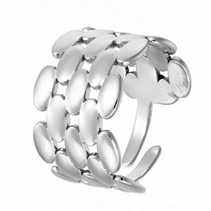 Anillos de Joyería Punk al por Mayor, Anillos de Acero Inoxidable Chapados en Oro Resistentes al Deslustre para Mujer, Anillos de Cadena de Moda - Product Image 5