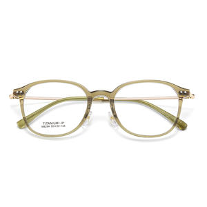 Montures de lunettes ovales Danyang M8294, verres en résine transparente, monture complète, unisexe, branches en titane, légères, lunettes de mode - Product Image 4