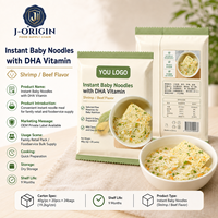 Instant Baby Noodles with DHA Vitamin Beef Shrimp Pumpkin & Spinach Flavor OEM/ODM Box & Bag Packaging 9 Months Shelf Life China
