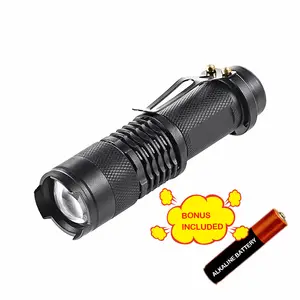 1000 Lumens 3 Mode Q5 Aluminum Waterproof Zoomable Customized 14500/AA Led Mini Flash Light Torch Micro Flashlights With Clip