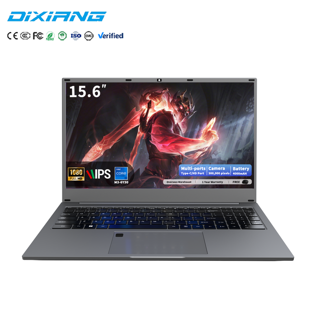 Brand New 15.6 Inch Laptop,Cheap Business Notebook Win11,6Y30 FHD+ IPS Office Education Laptop SSD+HDD Optional