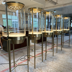 Cao cấp Glass Jewelry <span class=keywords><strong>Display</strong></span> Showcase với LED ánh sáng sang trọng vàng kim loại trường hợp đối với trang sức bán lẻ đồ trang sức hiển thị Showcase - Product Image 6